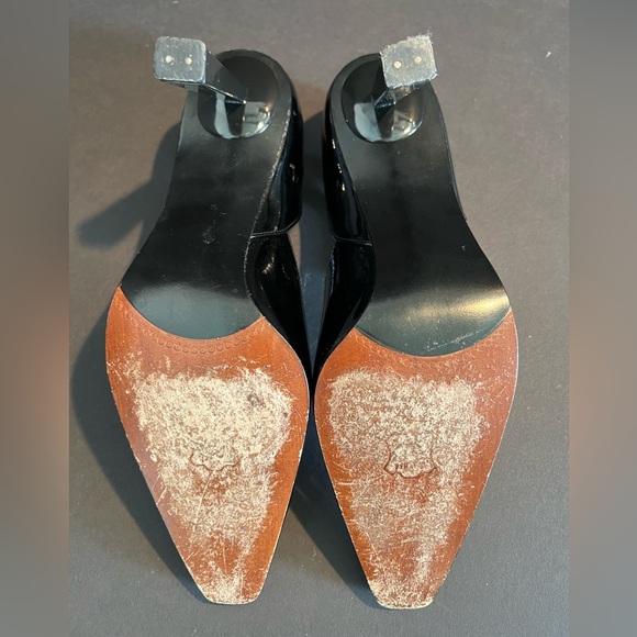 VINTAGE Stuart Weitzman Black Patent Leather Heels - Picture 6 of 9